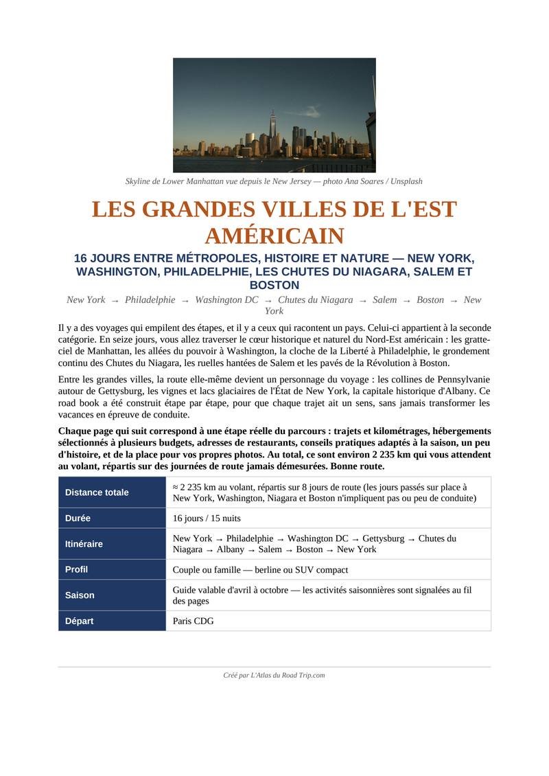 Aperçu page 1 — Les grandes villes de l'Est américain