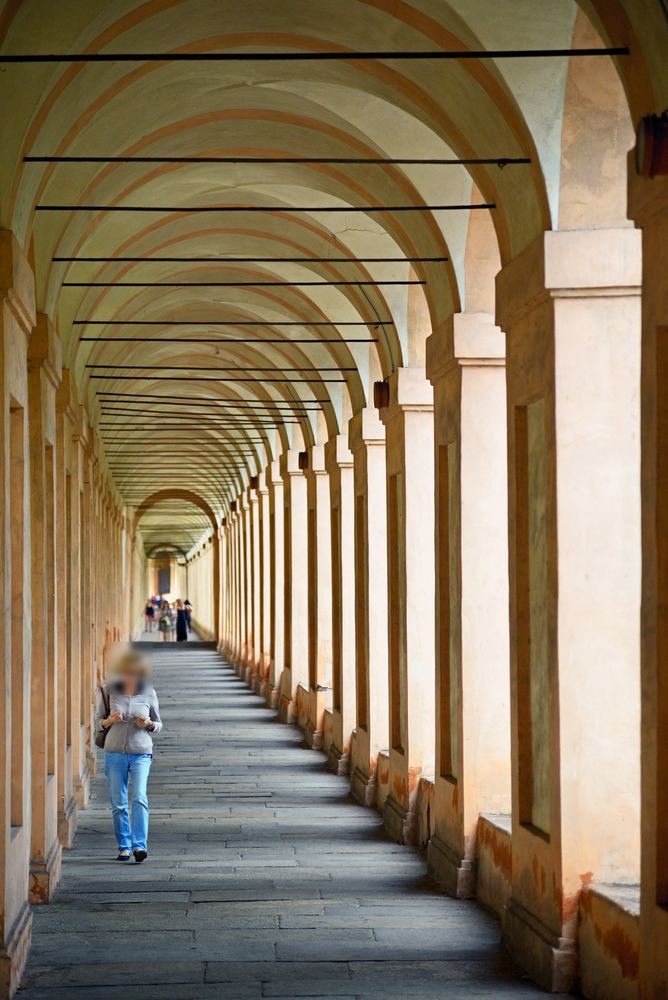 Le portique du sanctuaire de San Luca, Bologne
